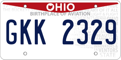 OH license plate GKK2329
