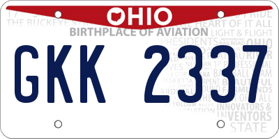 OH license plate GKK2337