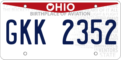 OH license plate GKK2352