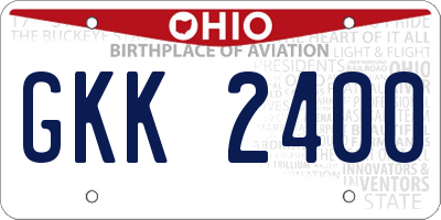 OH license plate GKK2400