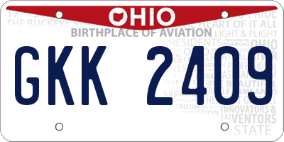 OH license plate GKK2409