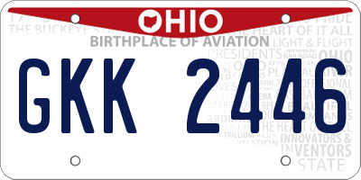 OH license plate GKK2446