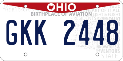 OH license plate GKK2448