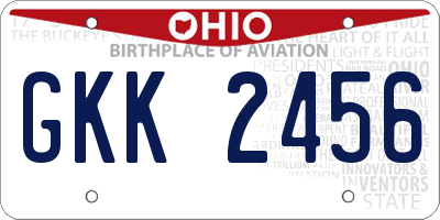 OH license plate GKK2456