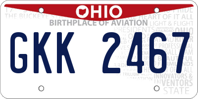 OH license plate GKK2467