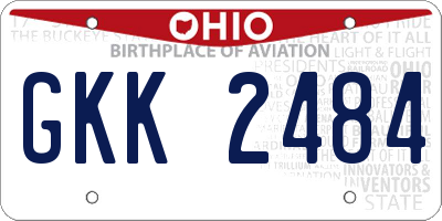 OH license plate GKK2484