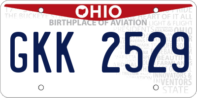 OH license plate GKK2529