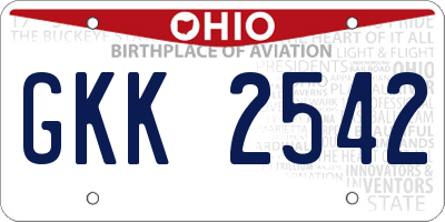 OH license plate GKK2542