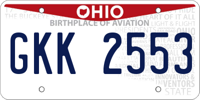OH license plate GKK2553
