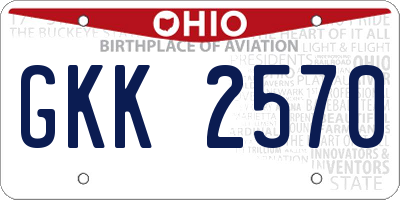 OH license plate GKK2570