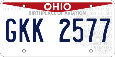 OH license plate GKK2577