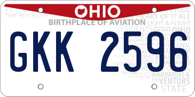 OH license plate GKK2596