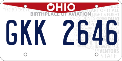 OH license plate GKK2646
