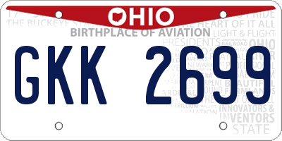 OH license plate GKK2699