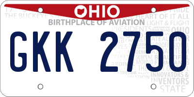 OH license plate GKK2750