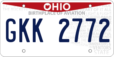 OH license plate GKK2772