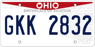 OH license plate GKK2832