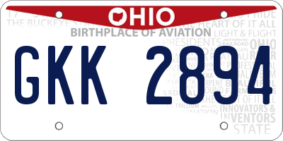 OH license plate GKK2894