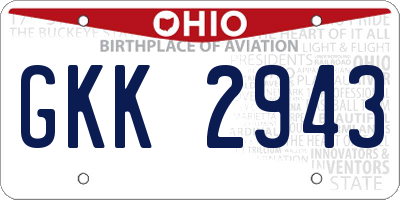 OH license plate GKK2943