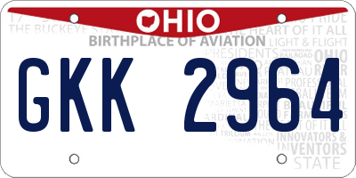 OH license plate GKK2964