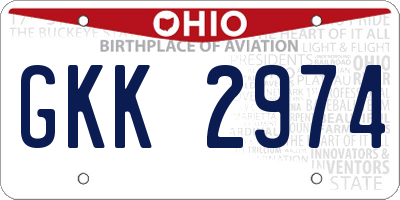 OH license plate GKK2974