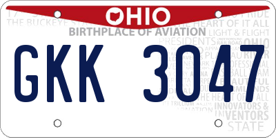 OH license plate GKK3047