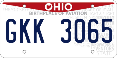 OH license plate GKK3065