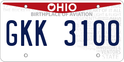 OH license plate GKK3100