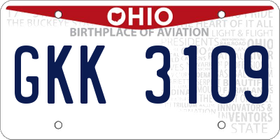 OH license plate GKK3109