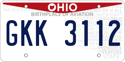 OH license plate GKK3112