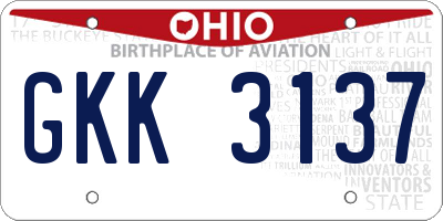OH license plate GKK3137