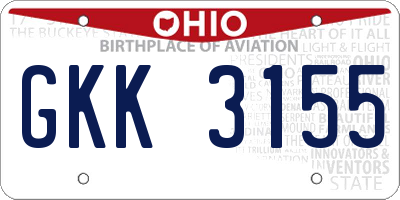 OH license plate GKK3155