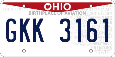 OH license plate GKK3161