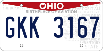 OH license plate GKK3167