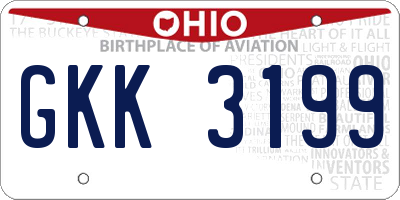 OH license plate GKK3199