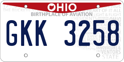 OH license plate GKK3258