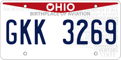 OH license plate GKK3269