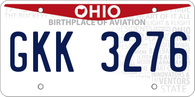OH license plate GKK3276