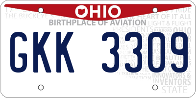 OH license plate GKK3309