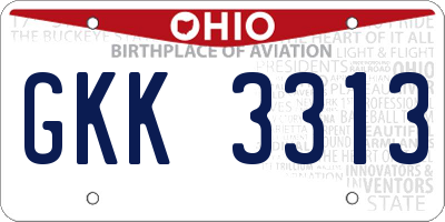 OH license plate GKK3313
