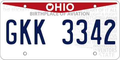 OH license plate GKK3342