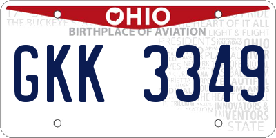 OH license plate GKK3349