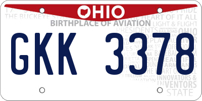 OH license plate GKK3378