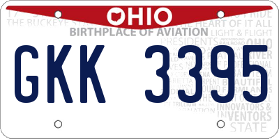 OH license plate GKK3395