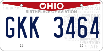 OH license plate GKK3464