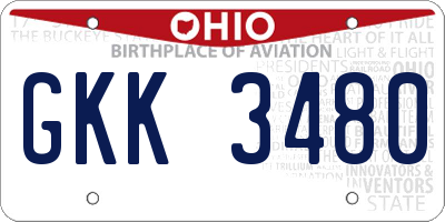 OH license plate GKK3480