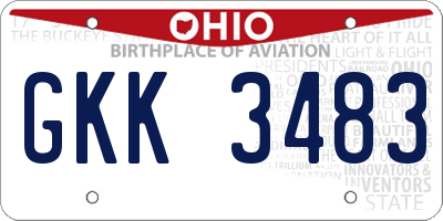OH license plate GKK3483