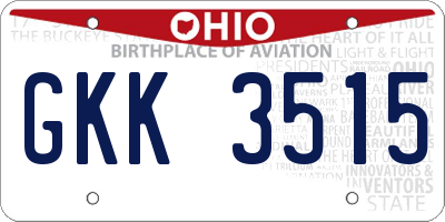 OH license plate GKK3515