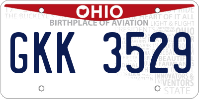 OH license plate GKK3529