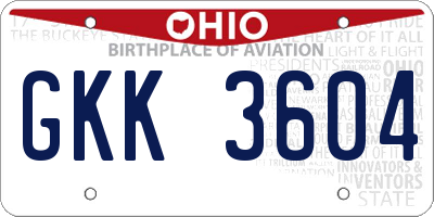OH license plate GKK3604